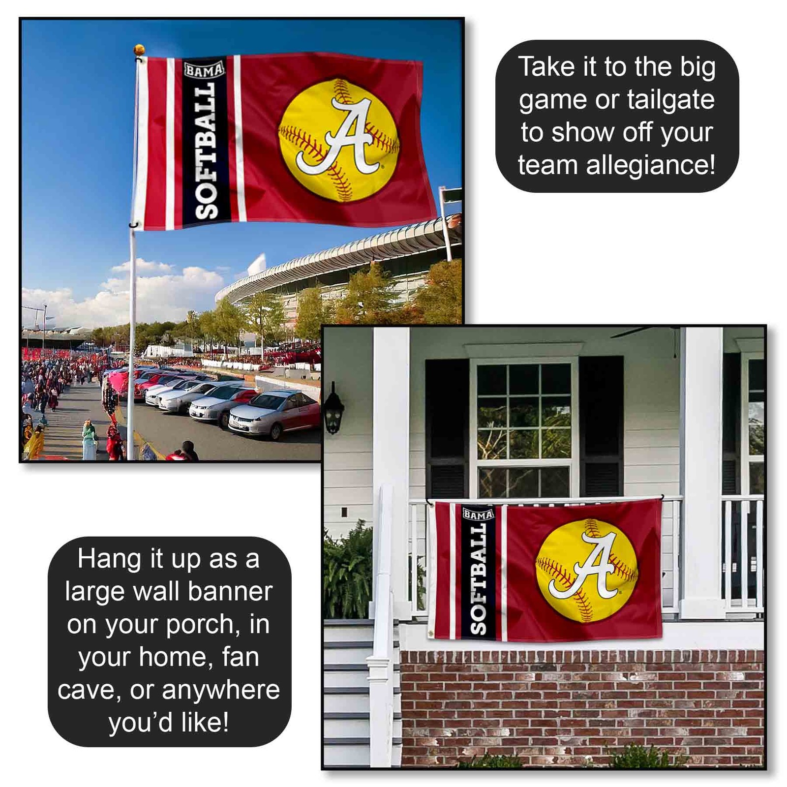 Alabama Crimson Tide Softball 3x5 Flag