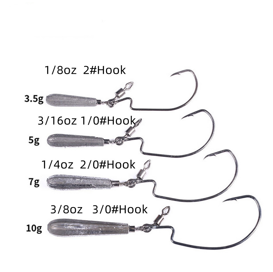 5Pcs/Pack  3.5 5 7 10g Lead Jig Heads Crappie Bass Fishing Lures Hooks 2#-3/0#