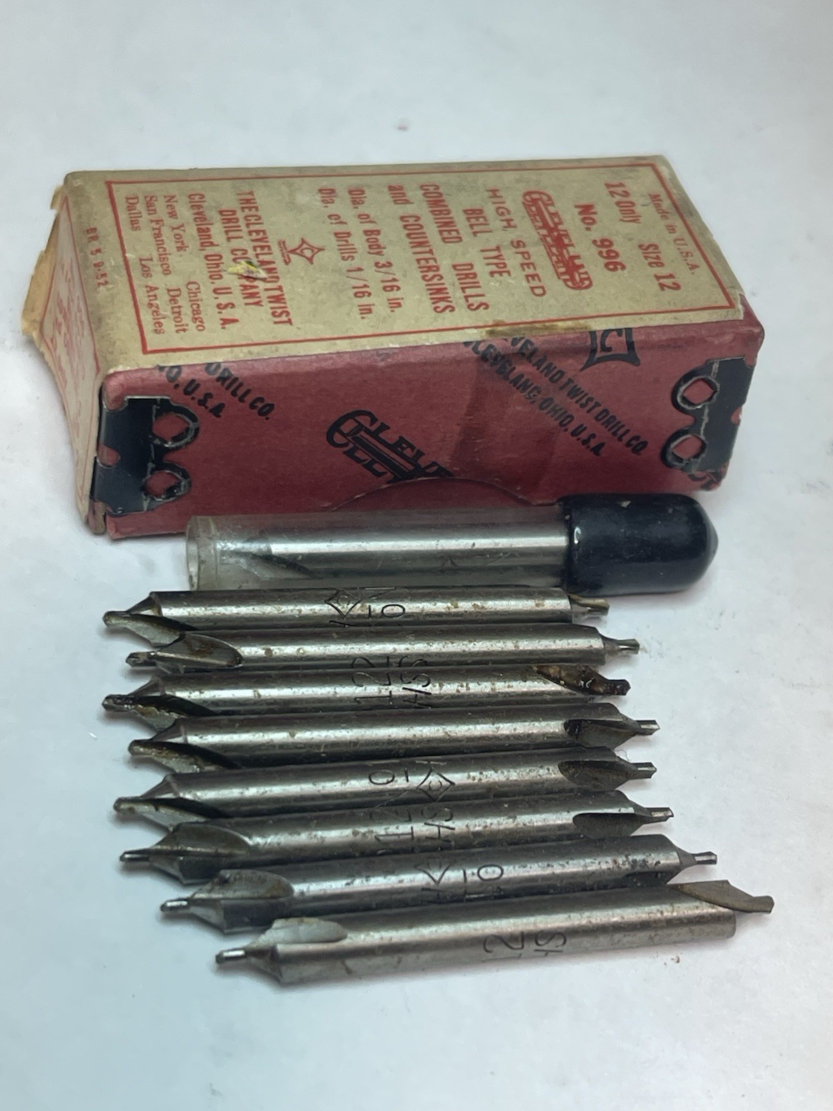 CLEVELAND #12 Comb. Drill & Countersink HSS Center Drill Qty.9 (26MY222)