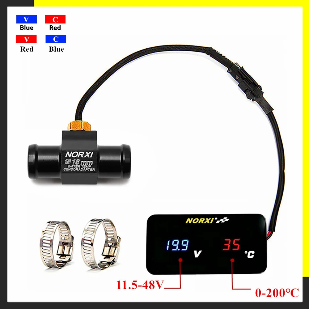 Motorcycle Water Temperature Voltage Mini 2 in 1  Meter For XMAX Scooter Racing