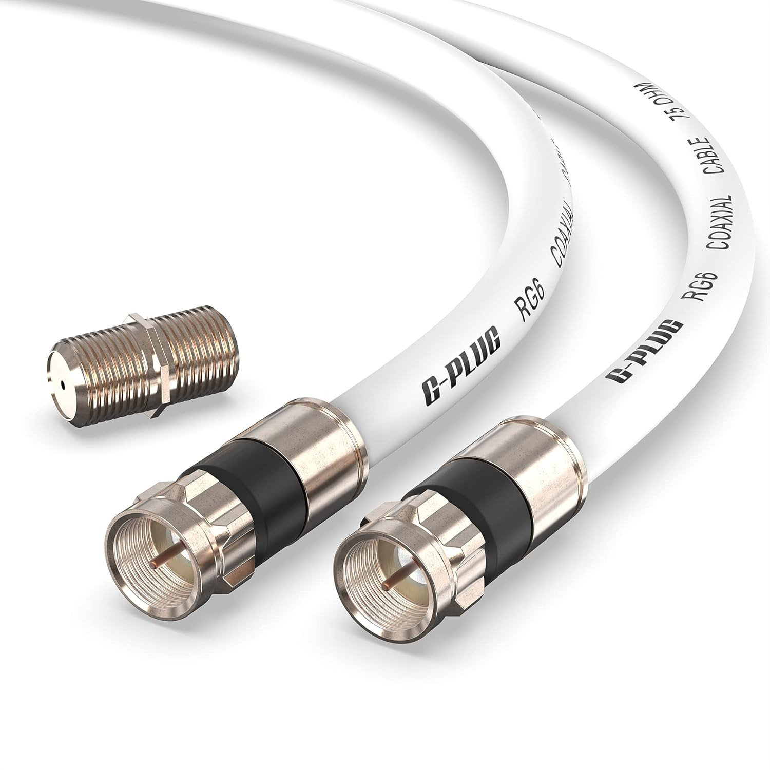 10FT RG6 Coaxial Cable Connectors Set - High-Speed Internet, Broadband and Digit