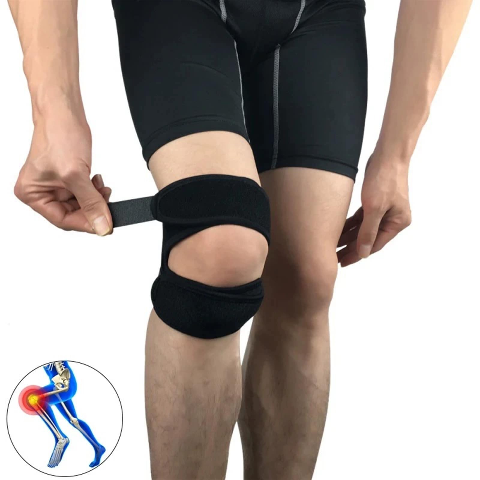 Knee Brace Support Strap, Adjustable Knee Stabilizer Pads，Low Weight Knee