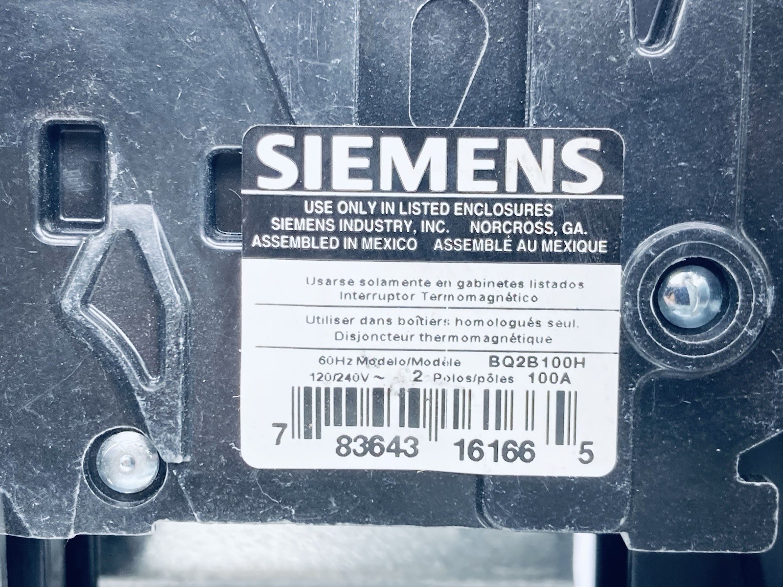 SIEMENS 5-JAW Service Meter Socket Module - w/ Breakers *Missing Lug Set Screws*