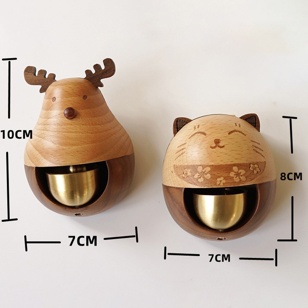Unique Wind Chime Design with Wooden Base and Copper Bell for Entrances