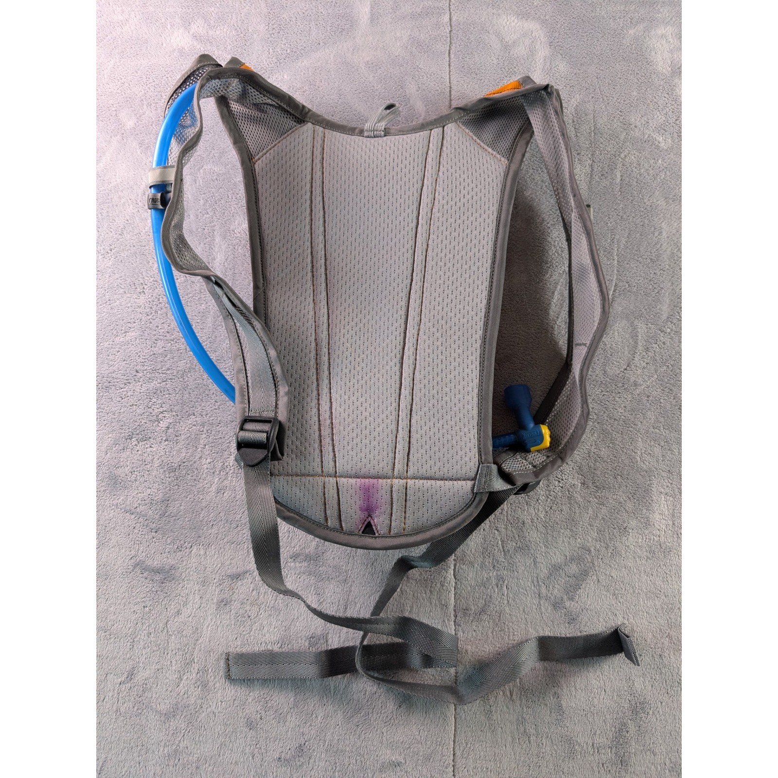 CamelBak HydroBak Hydration Pack Gray Orange Hiking Biking Backpack Stain