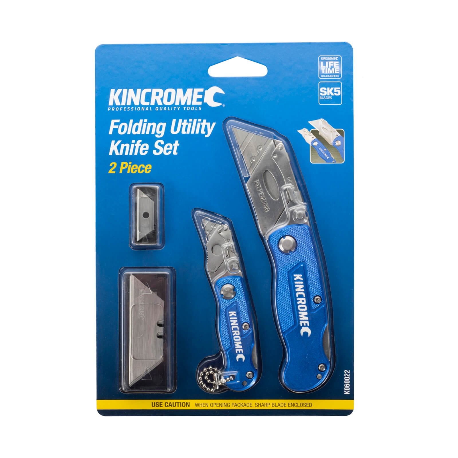 Kincrome 2 Piece Folding Utility Knife Set w/ Mini Knife & Extra Blades K060022