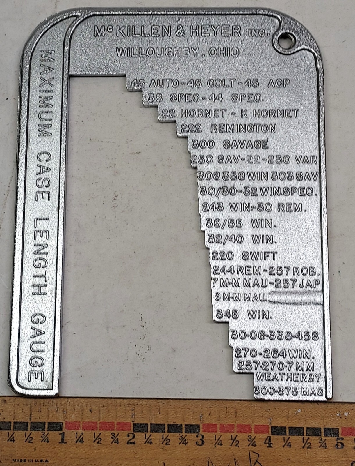 MCKILLEN & HEYER RELOADING CASE LENGTH GAUGE