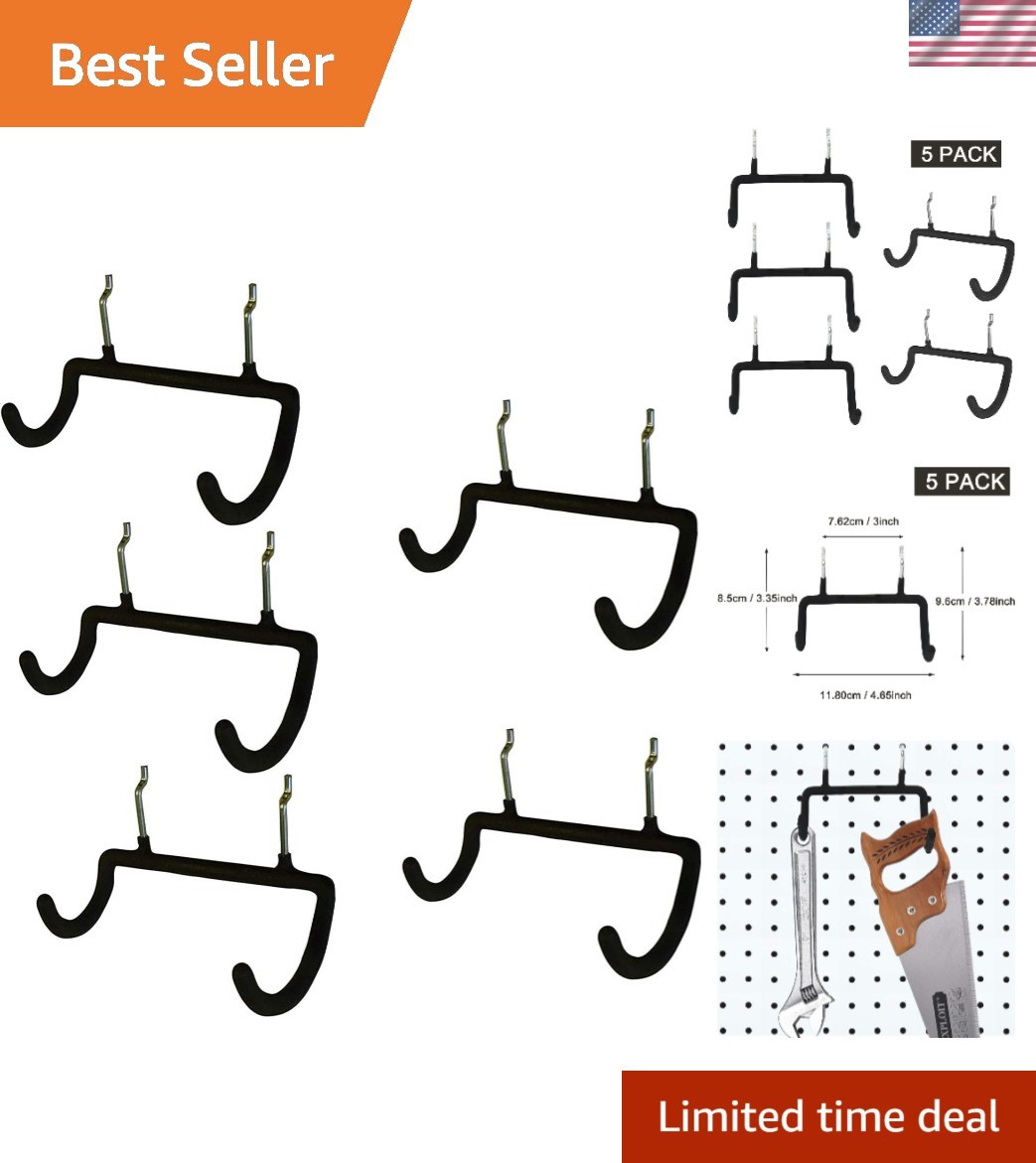 5PCS Pegboard Drill Holder with Double Hooks and Accessories Bag for Power Tools