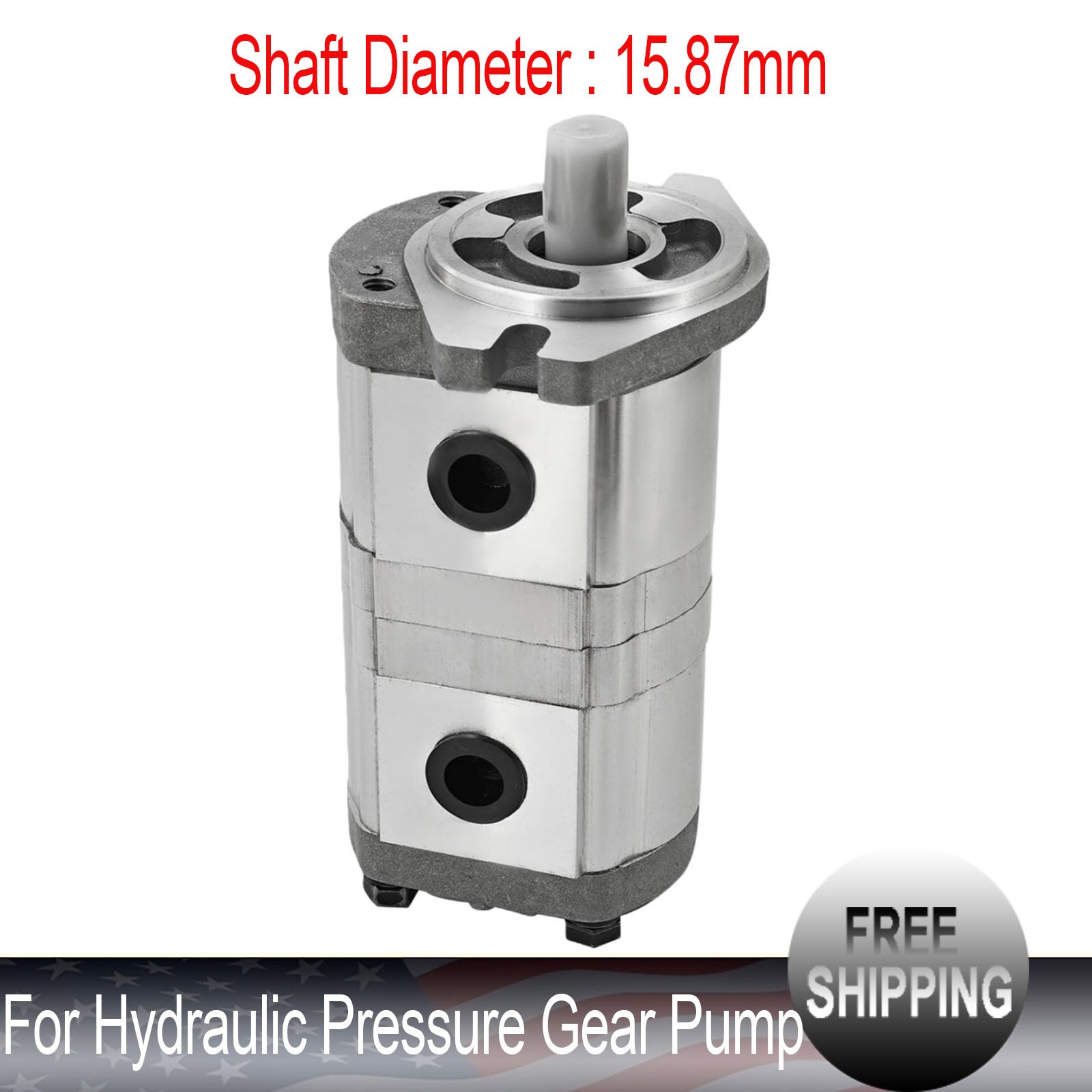 HGP-33A-F6-6R For Hydraulic Tandem Double Gear Pump Replacement Shaft 15.87mm US