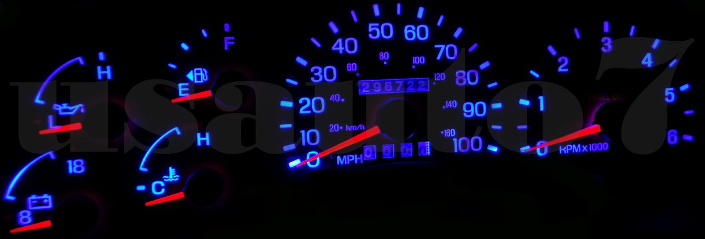 Cluster Gauge & AC Heater Climate Blue LED LIGHTS Fit 97-98 Ford F150 Expedition
