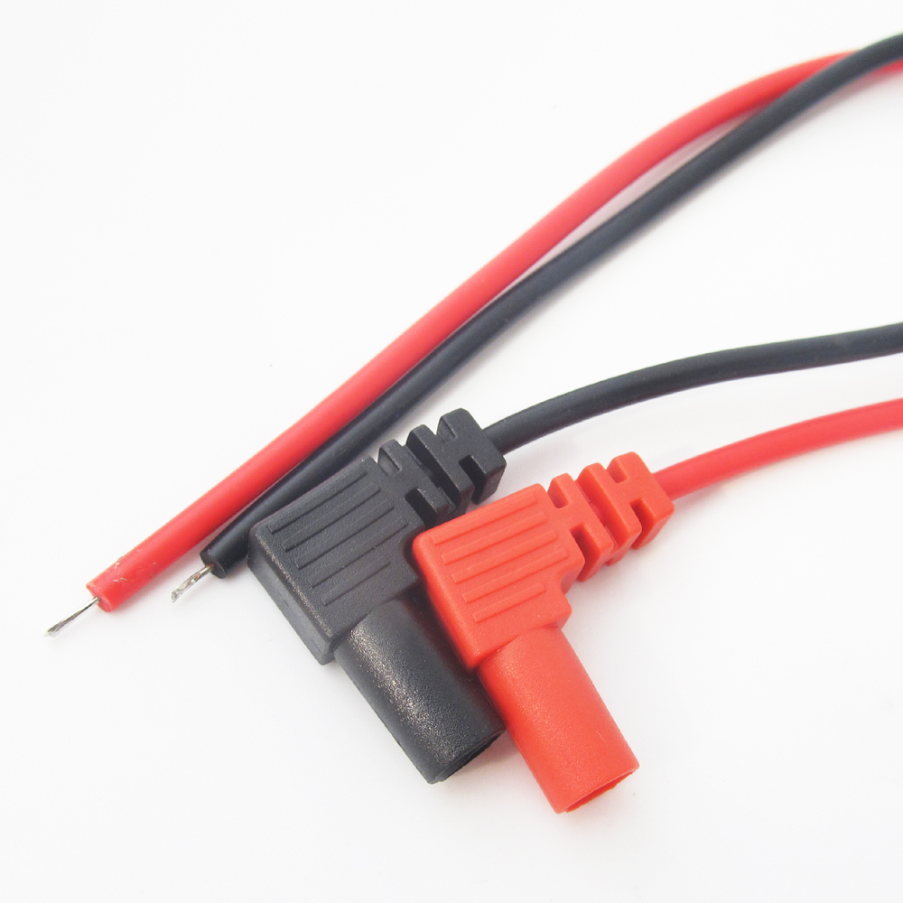 5 sets Injection Insulation 90°Banana Plug PVC Test Cable for Multimeter R+B