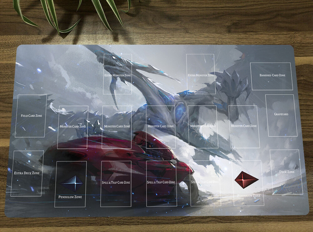 YGO Stardust Dragon TCG CCG Trading Card Game Mat Playmat Zones Free Bag