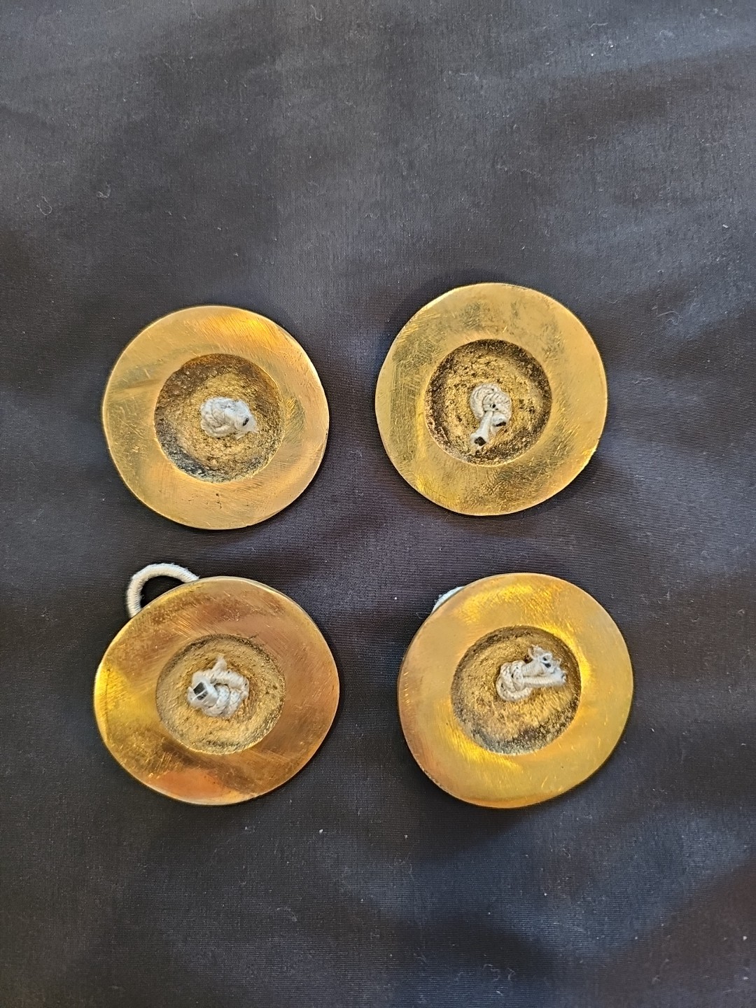 Vintage 4 Pc Brass Finger Cymbals Belly Dancing