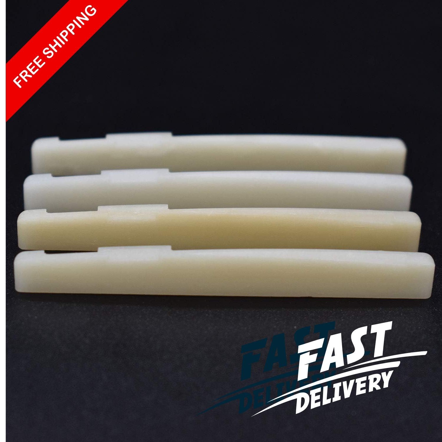 Unbleached Acoustic Guitar Bridge Saddle, Fit for Saddle x 4, Bone