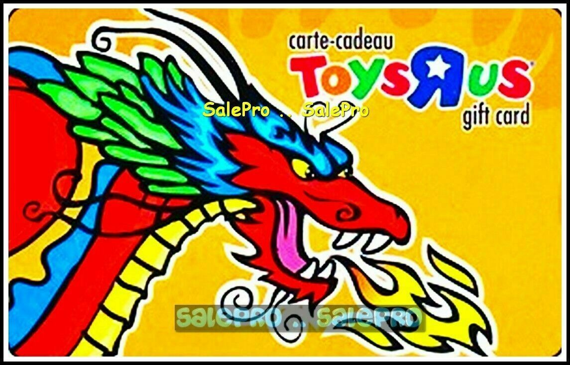 TOYSRUS FLAMING FIRE DRAGON RARE FRENCH ENGLISH COLLECTIBLE GIFT CARD