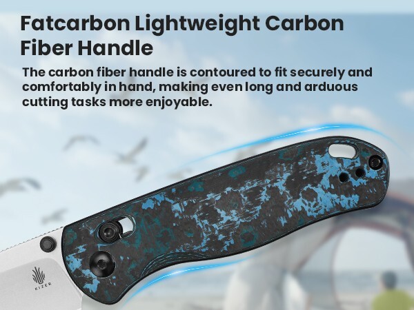 Kizer AZO Drop Bear Folding Knife Elmax Blade Clutch Lock Fatcarbon Ki3619A2