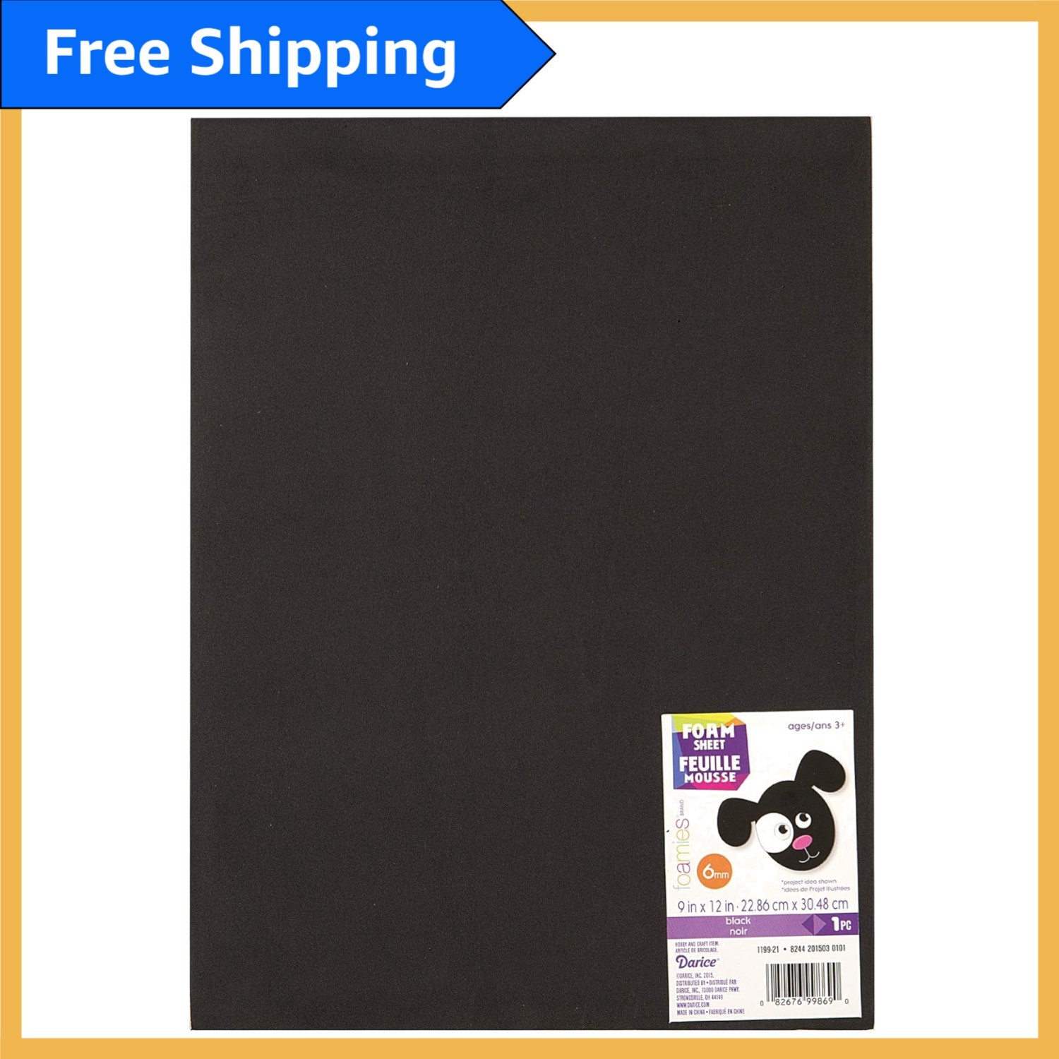 Lightweight 9x12 Black Foam Sheet, 6mm - Enhance Your Crafting Projects