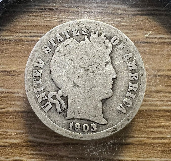 1903-P Barber Dime - Actual Coin Shown - Free Shipping & Tracking INV#714