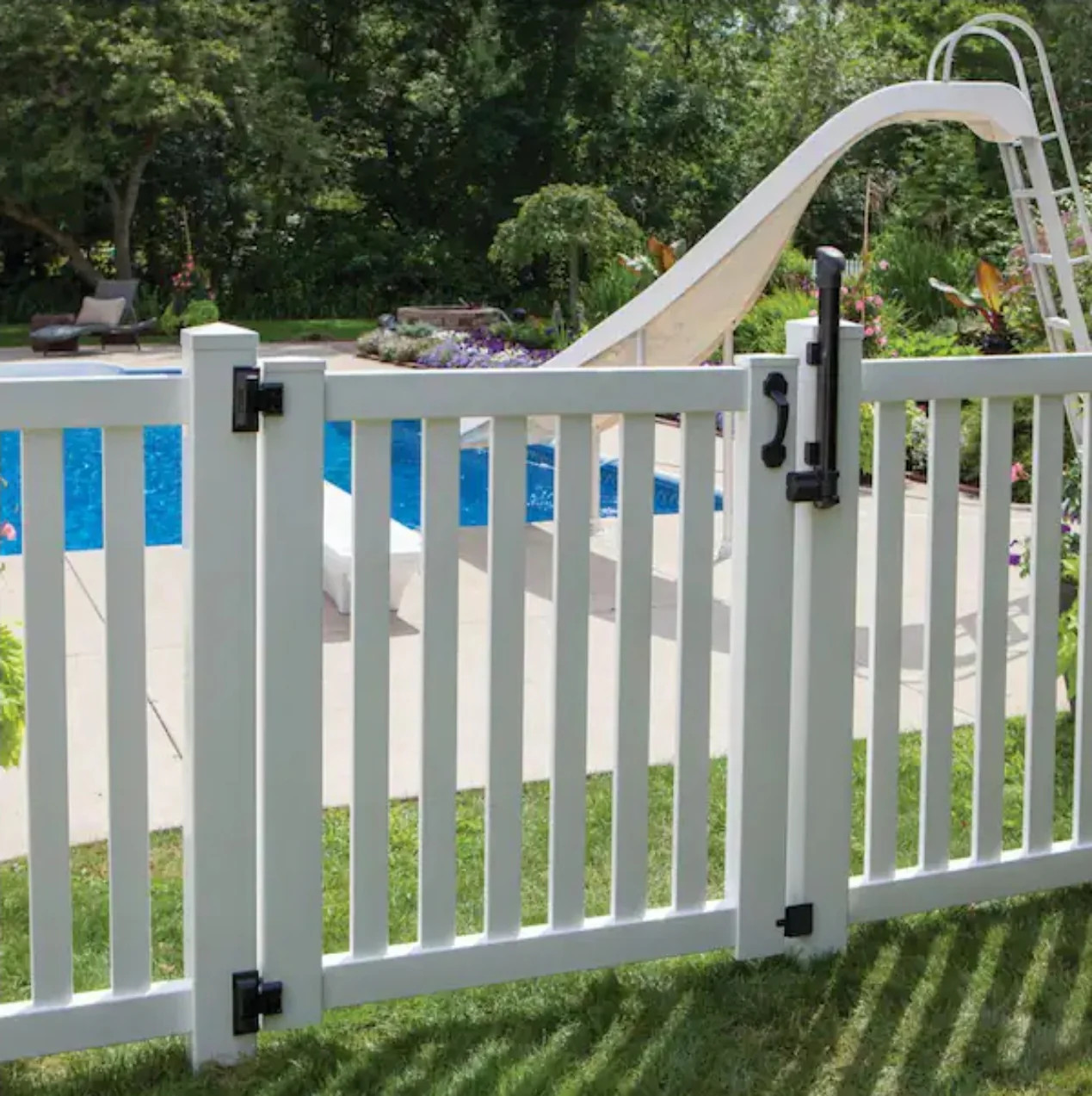 D&D Tuffbuilt Nylon Stainless Steel Black Locking Pool Safety Latch