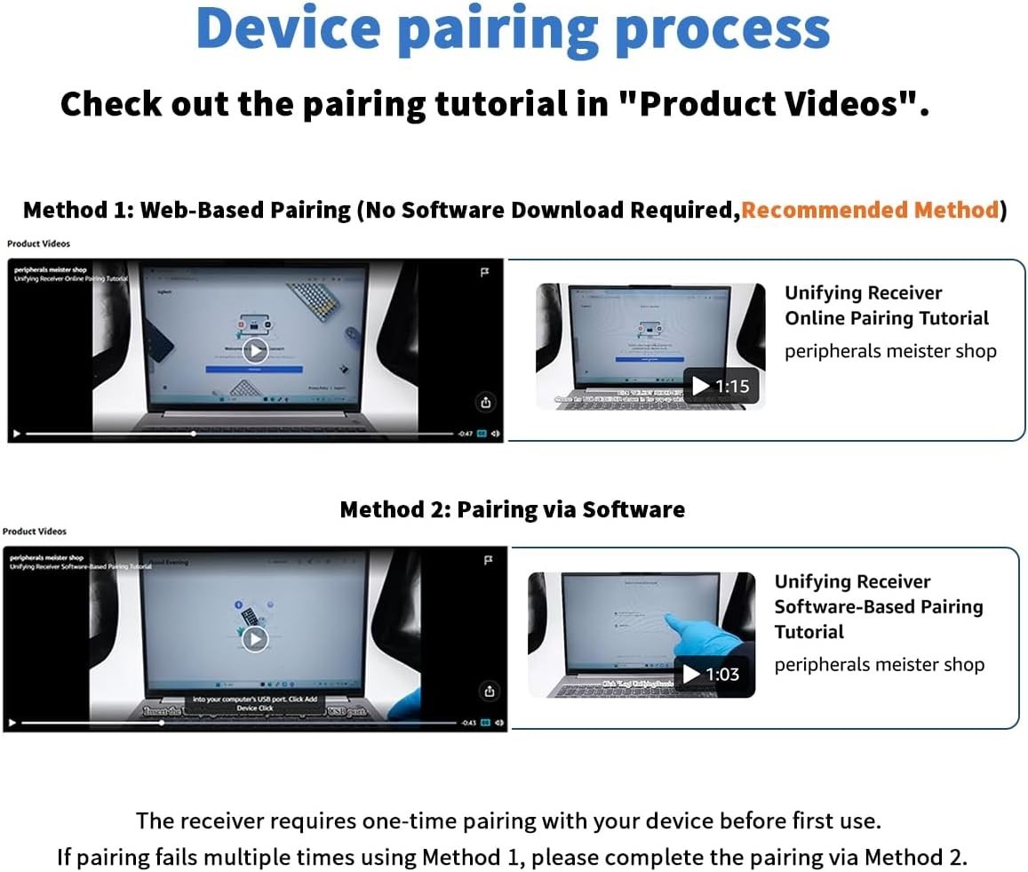 Lightweight USB Unifying Receiver for Logitech Devices - Hassle-Free Pairing