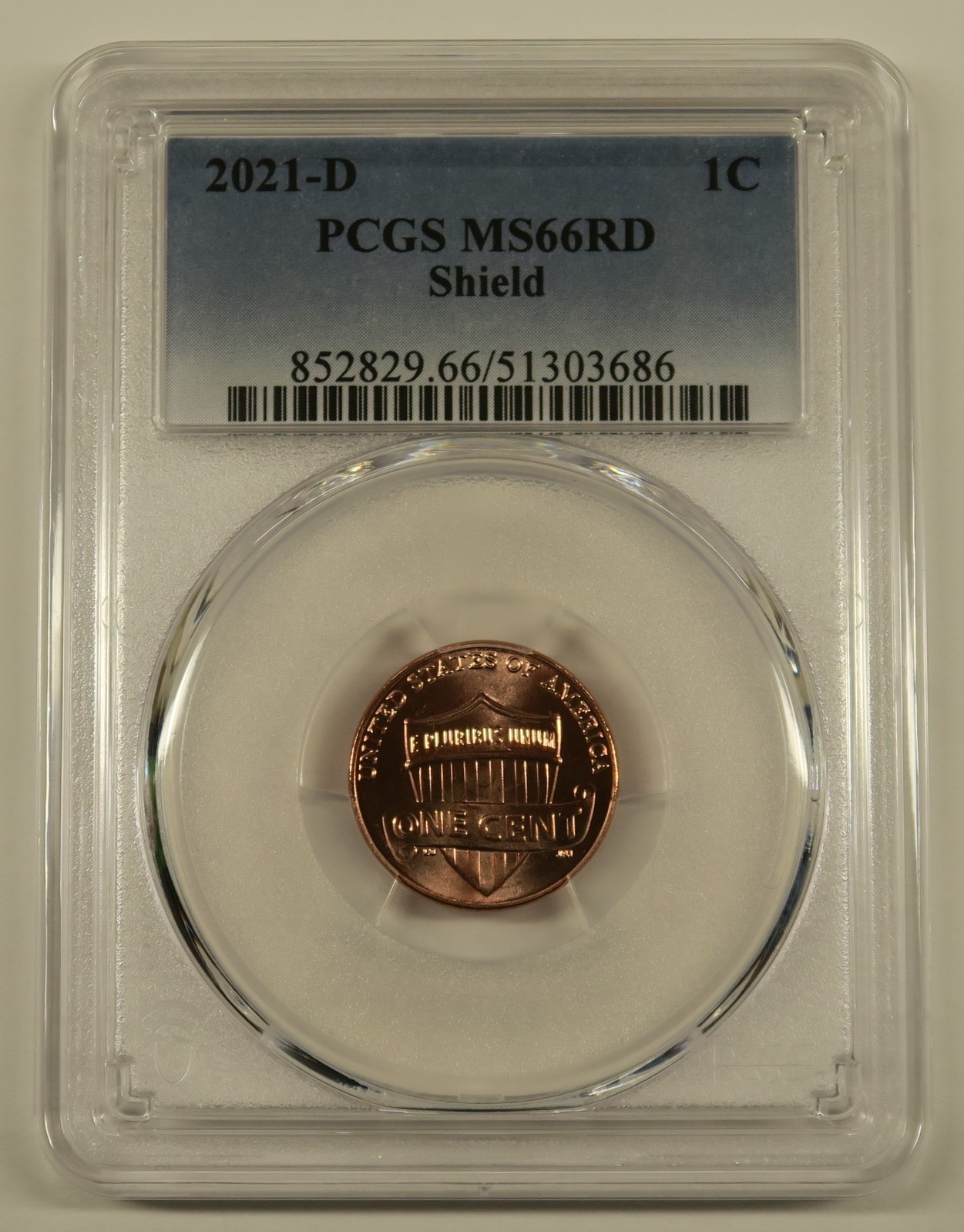 2021 D Lincoln Shield Cent PCGS MS66RD, Free Shipping