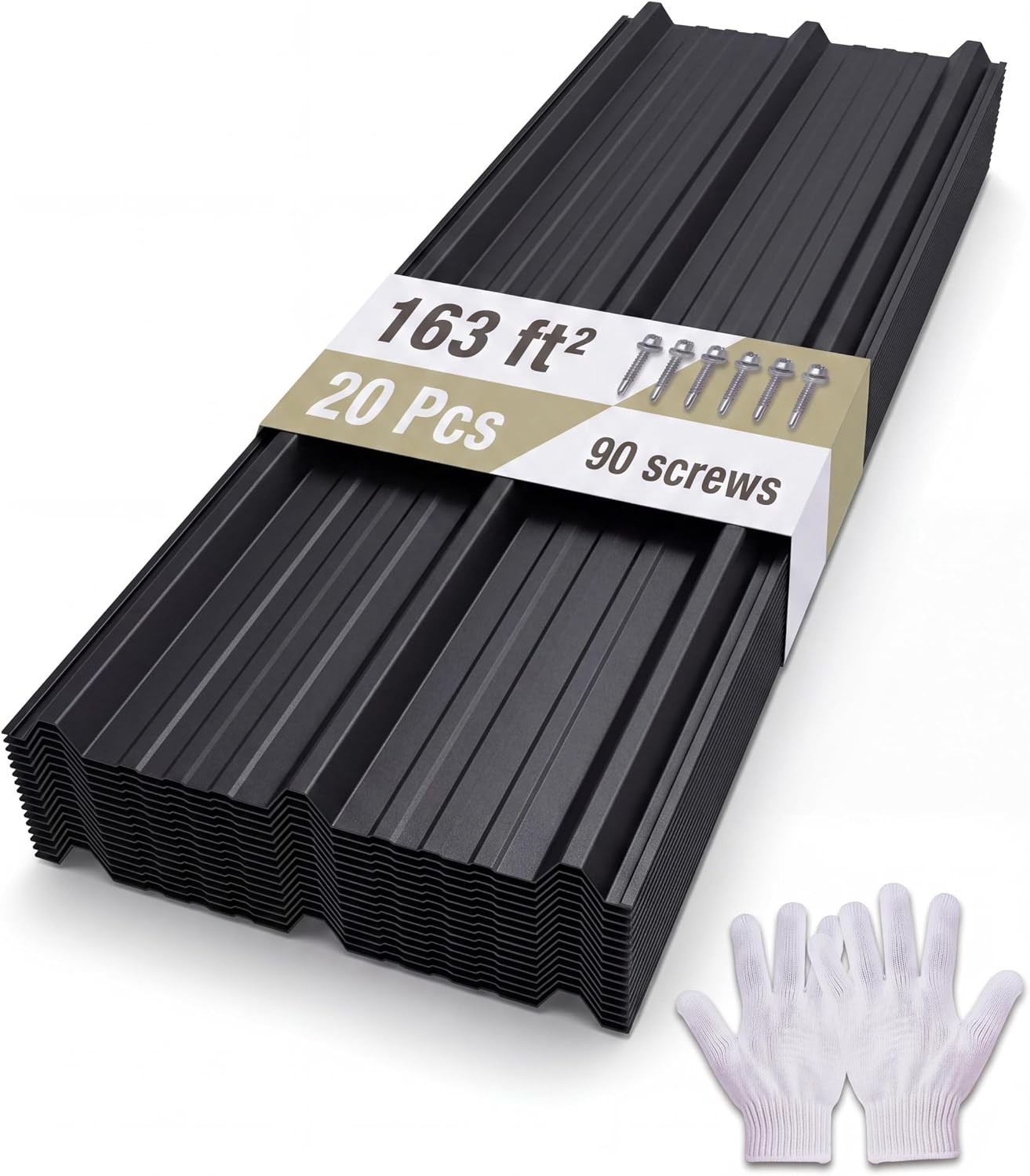 59.1x19.8 in Metal Roofing Panels 20 Pcs Ribbed 163 Sq Ft Steel Roof Sheets