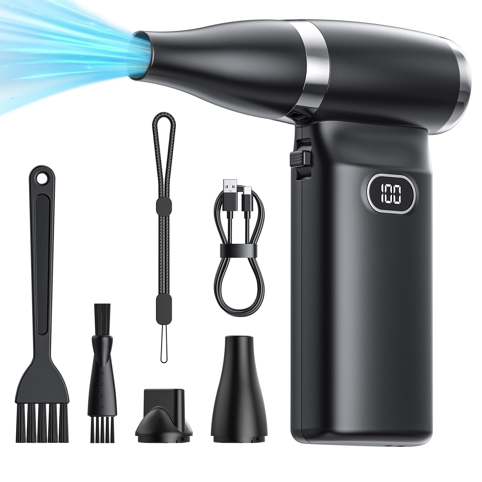 Electric Compressed Air Duster Cordless: 6000mAh-90000RPM, 6000mah-90000rpm