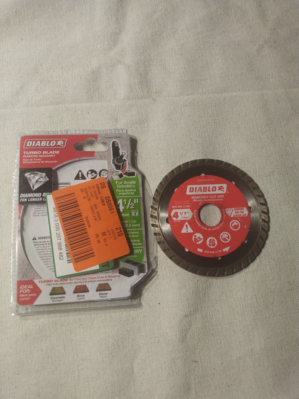 DIABLO 4-1/2 in. Turbo Diamond Masonry Cut-Off Blade-115mm- DDD045TUR101C