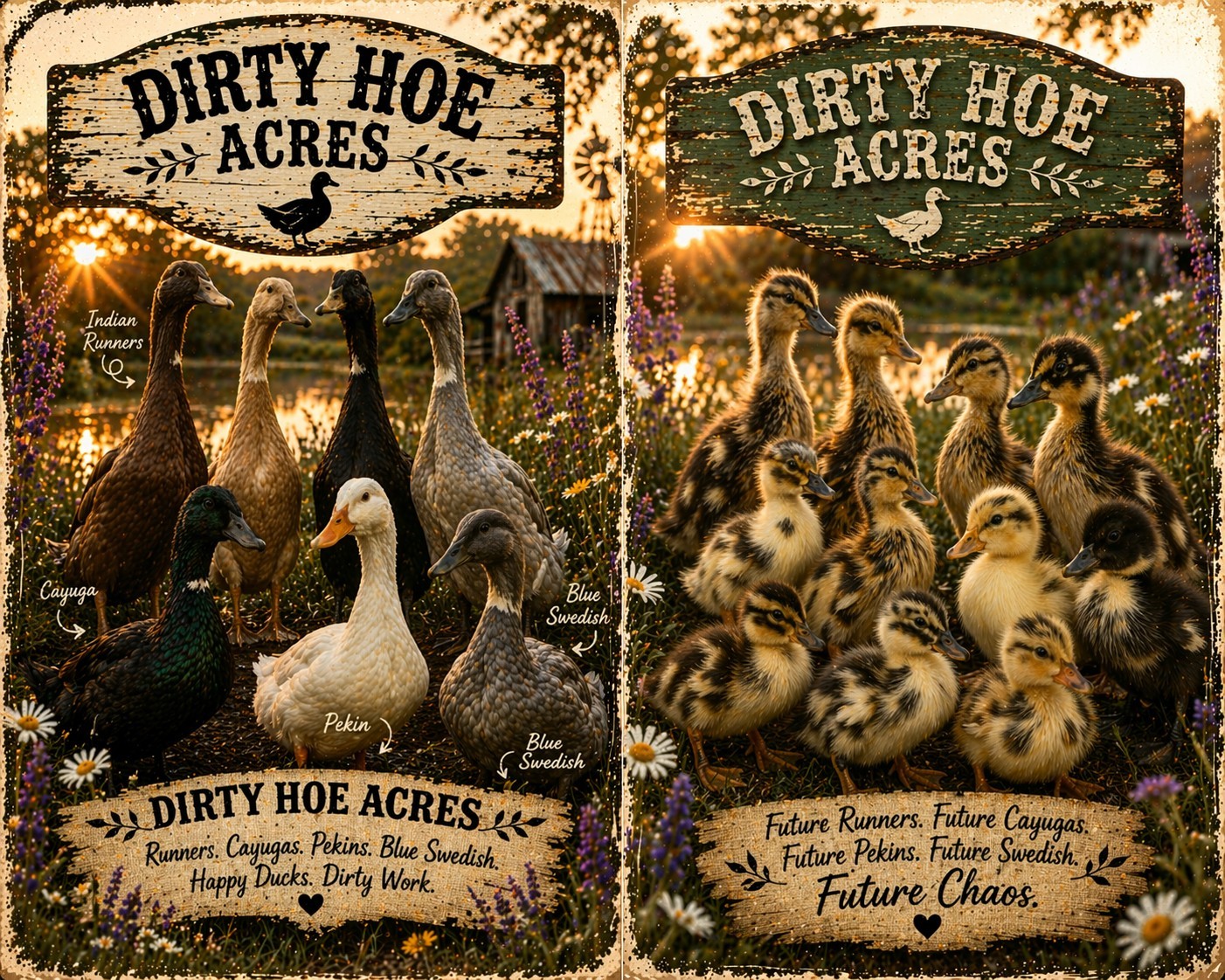 6 Duck Hatching Eggs- Domestic Barnyard Mix