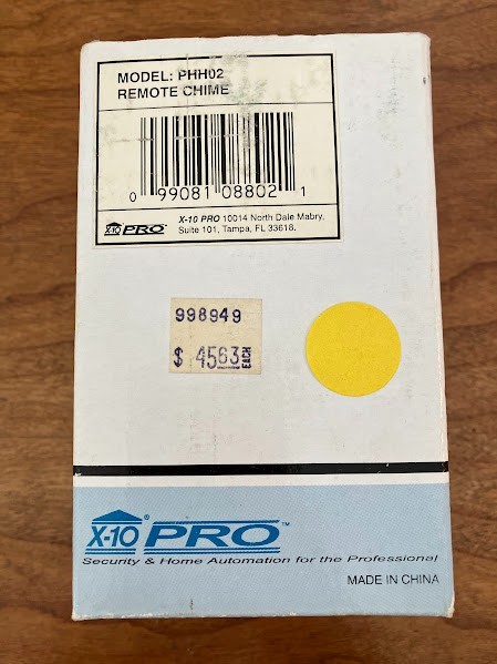 X10 Pro Remote-Control Chime: Model PHH02