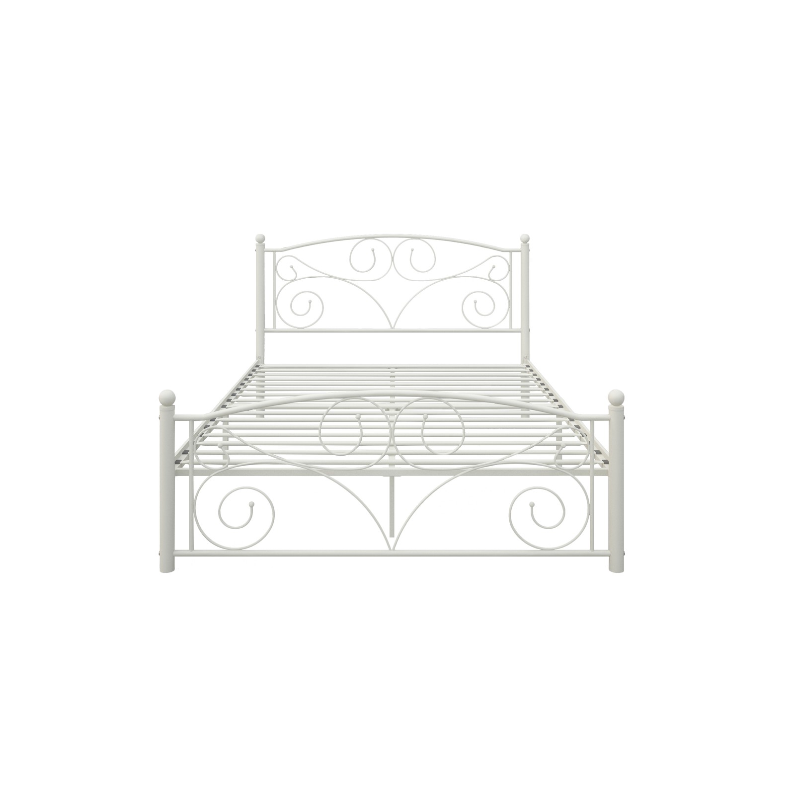 Modern Style Full Metal Bed Bedroom Bed Mattress White