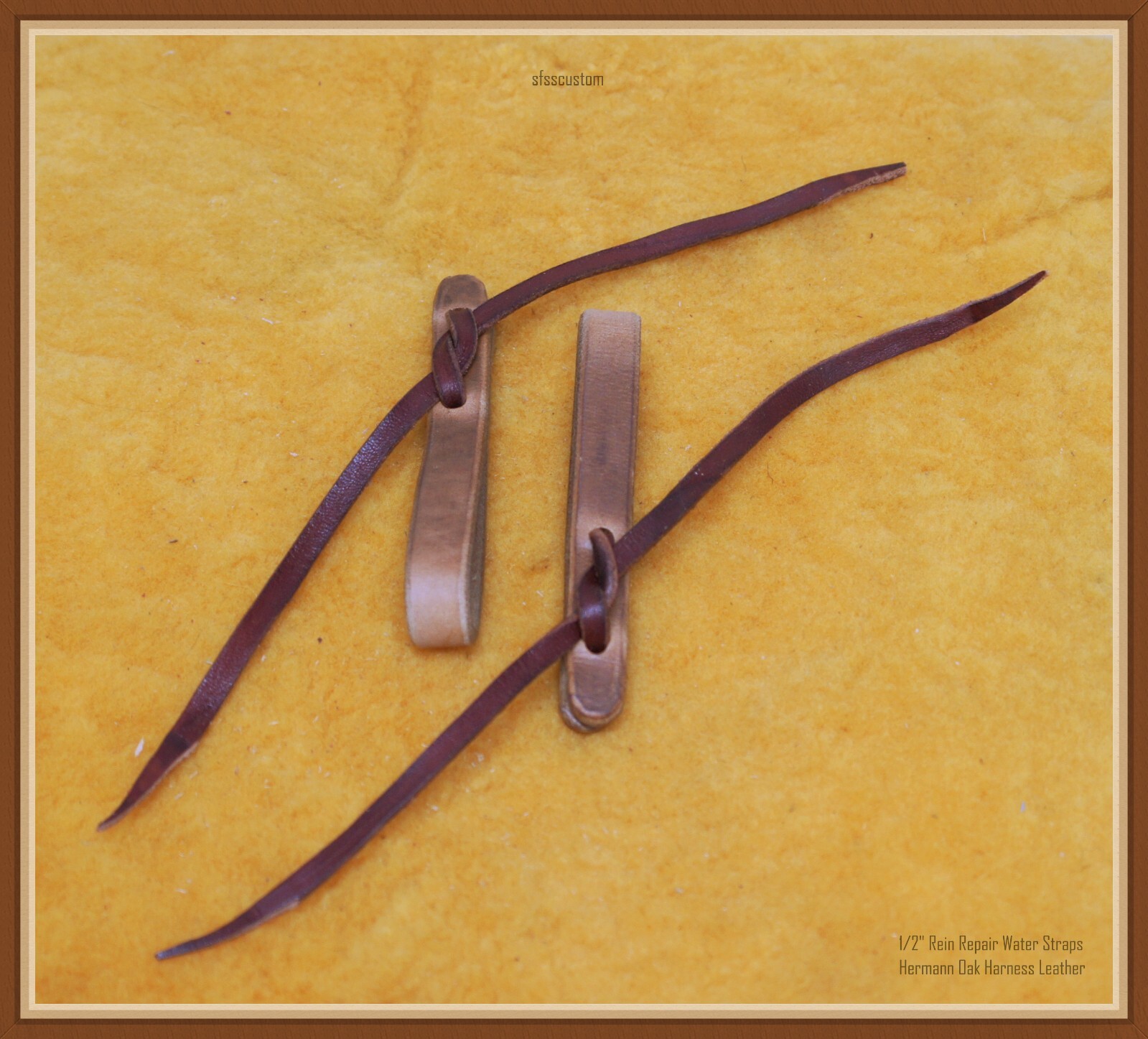 1/2" Harness Leather Handmade Rein Repair Water Straps with latigo ties