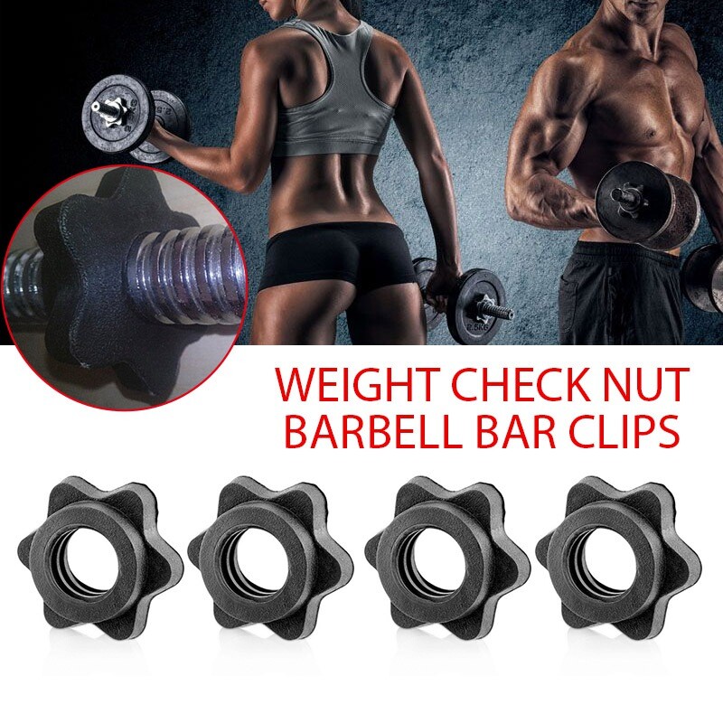 4PCS Spinlock Collars Secure Weight Locks for 1'' Standard Barbell&Dumbbell Bars