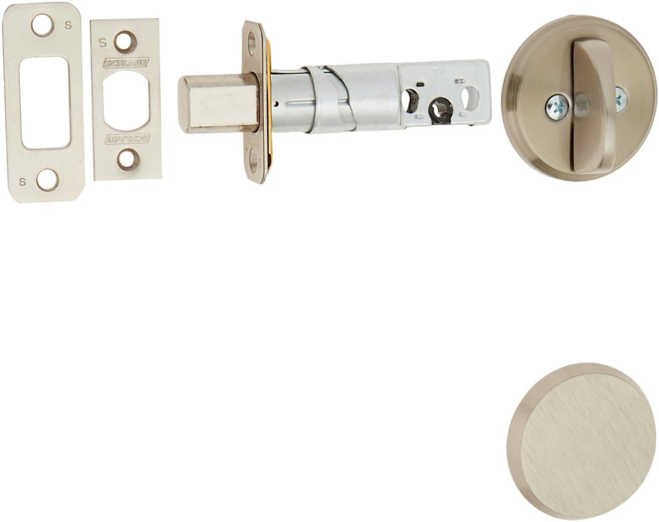 (Lot of 6)Schlage B81 619 One-Sided Deadbolt with Exterior Plate In Satin Nickel