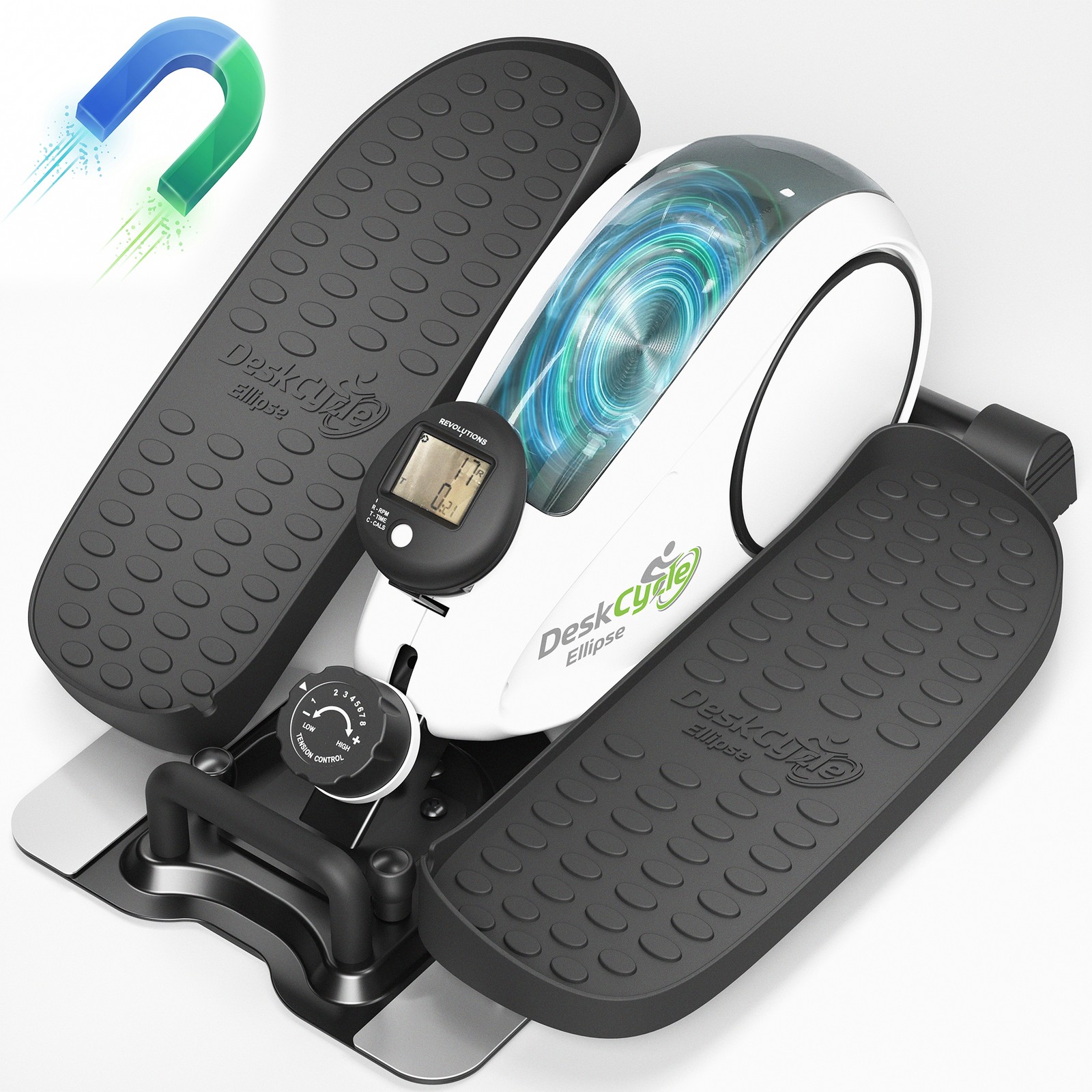 DeskCycle White Ellipse Leg Exerciser - Under Desk Elliptical Machine