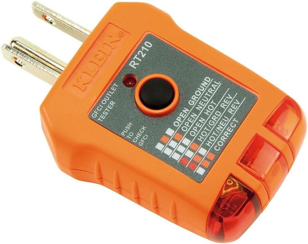 Klein Tools RT210 Outlet Tester for GFCI & Standard AC Electrical Outlets