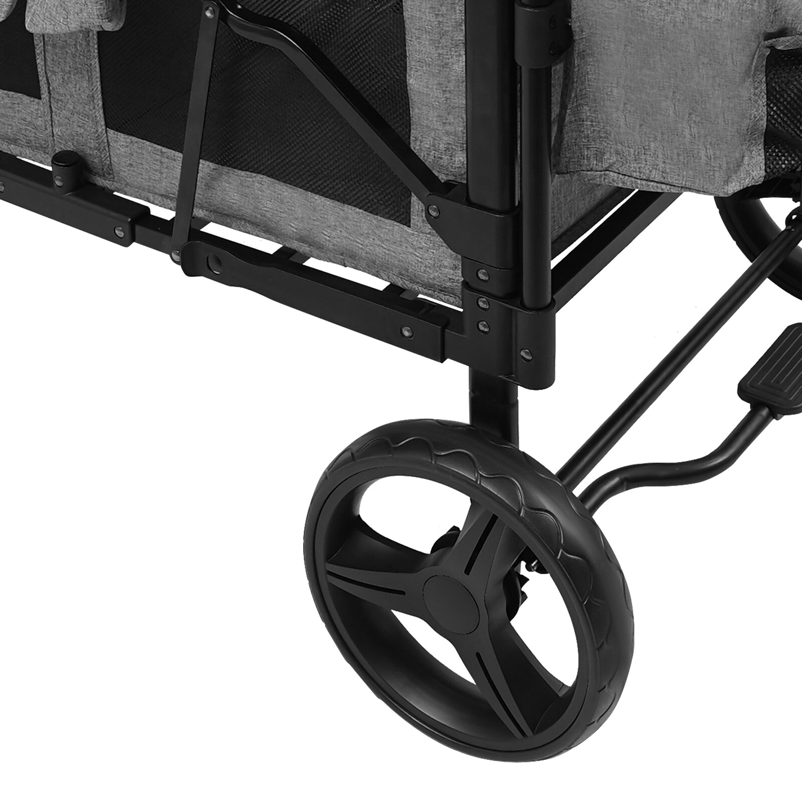 High Seat Stroller Wagon Freestand Wagon Cart Featuring Push Bar Wagon Stroller