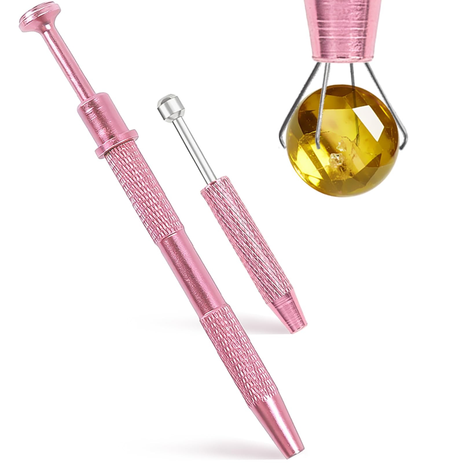 VHIPKUA 2 Pcs Piercing Changing Tools, 4-Claw Grabber Tool 4.72 inches, PINK