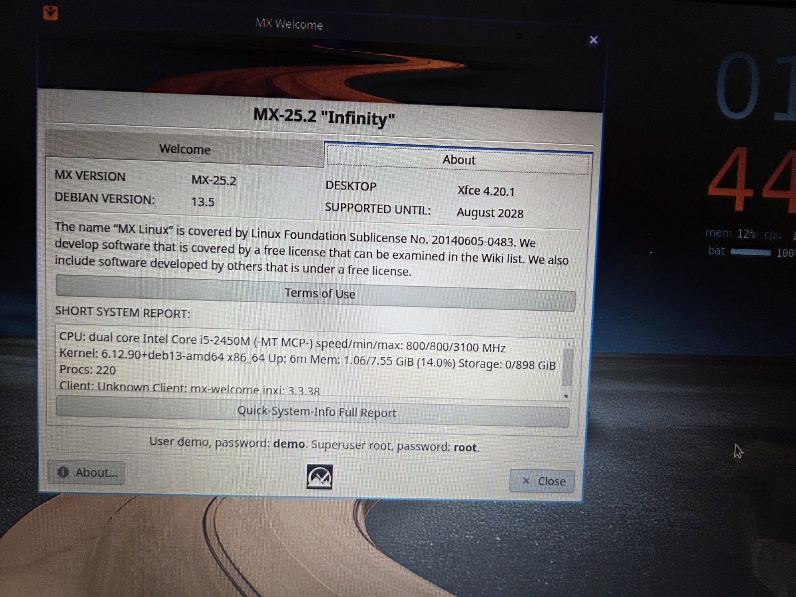 Linux MX V25.1, Xfce, 64-bit, Bootable Live and Install USB Flash Drive