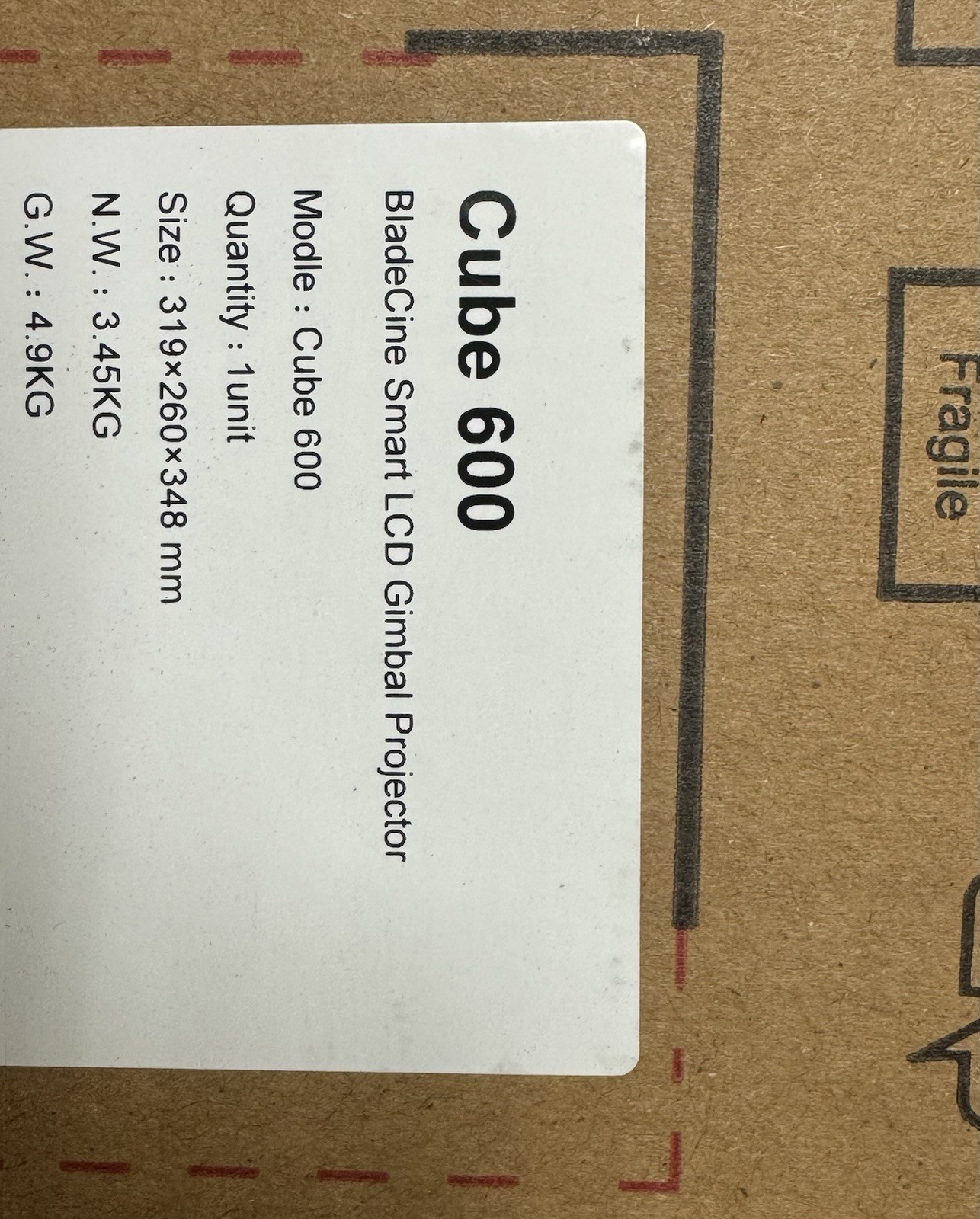 BladeCine Cube 600 Smart LCD Gimbal Stand Projector, Cube 600 Model