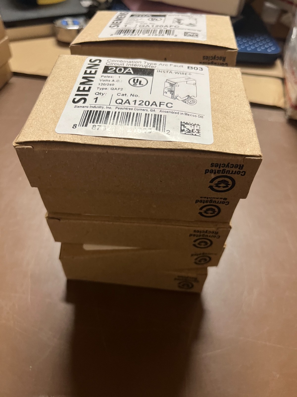 LOT 10 x   SIEMENS QA120AFC  20A AFCI BREAKER w/pigtail wire NEW In Box Breakers