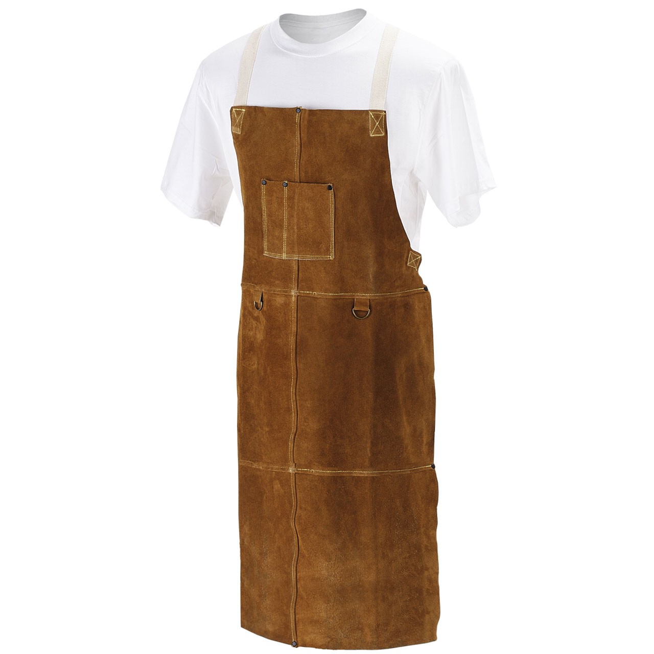 Black Stallion 42A 42" Side Split Cowhide Bib Apron