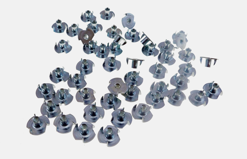 50 Pack 10-32 T-nuts 5/16" Barrel Zinc Plate 1/4" Hole 3#10F005