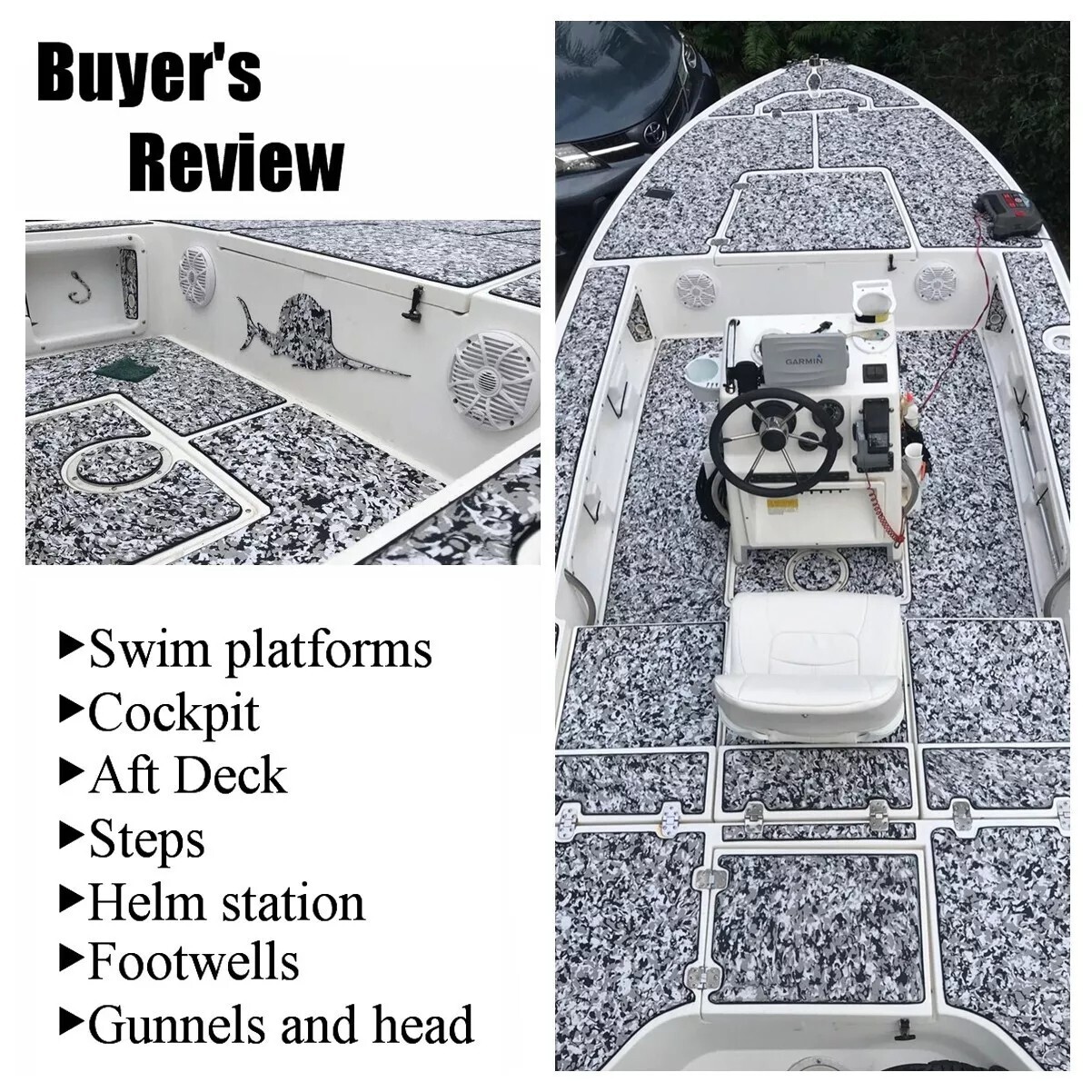 Boat Flooring EVA Foam Deck Sheet Non Slip Marine Boat Deck Carpet Self Adhesive