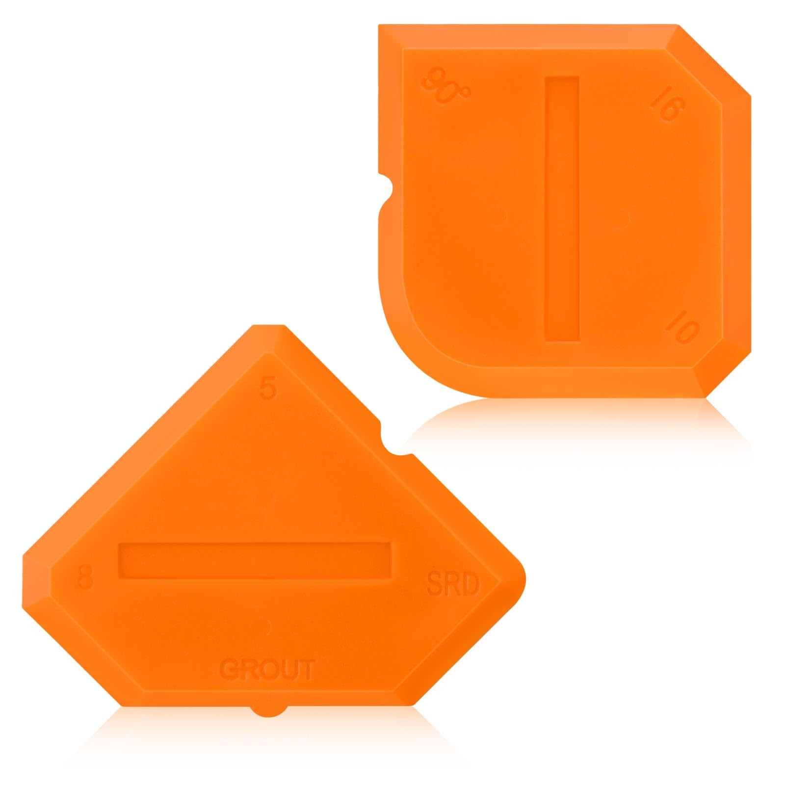 Outus 2 Pieces Caulking Tool Set Silicone Sealant Grout Finishing Orange