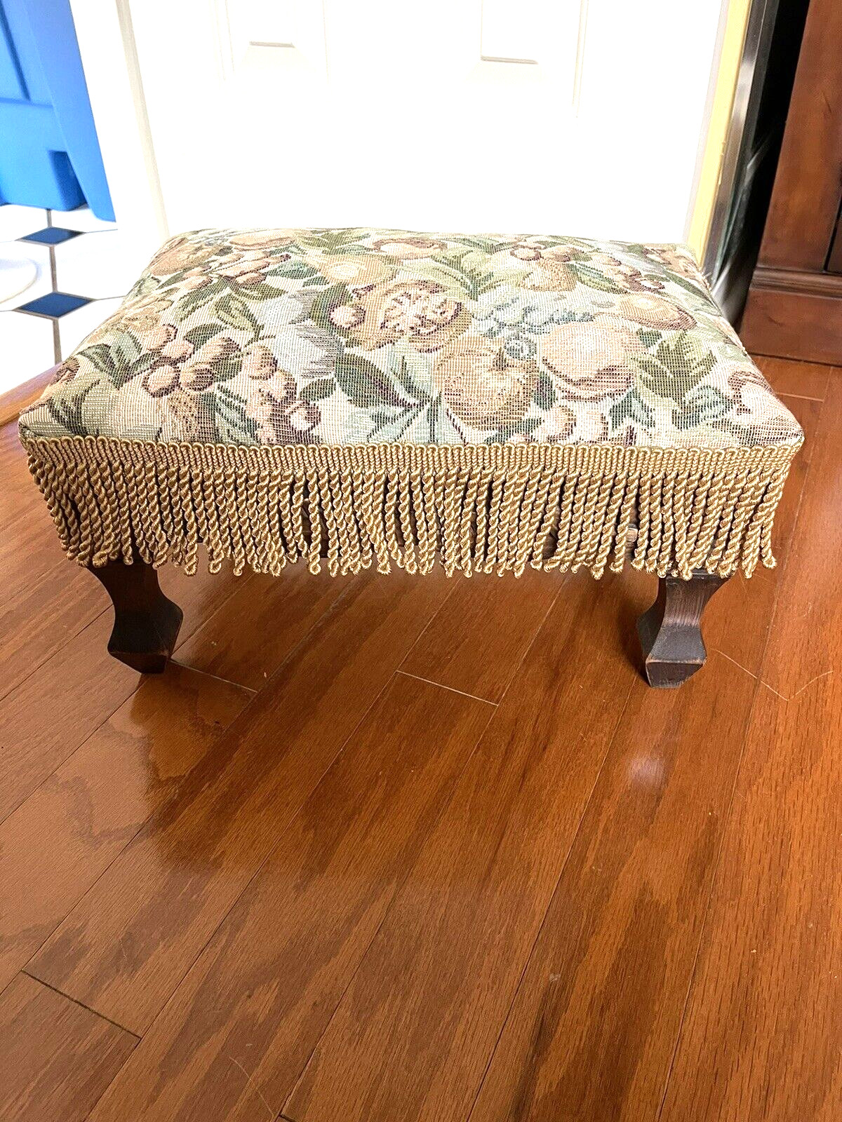 Vtg. Footstool  New Upholstered. Nice !