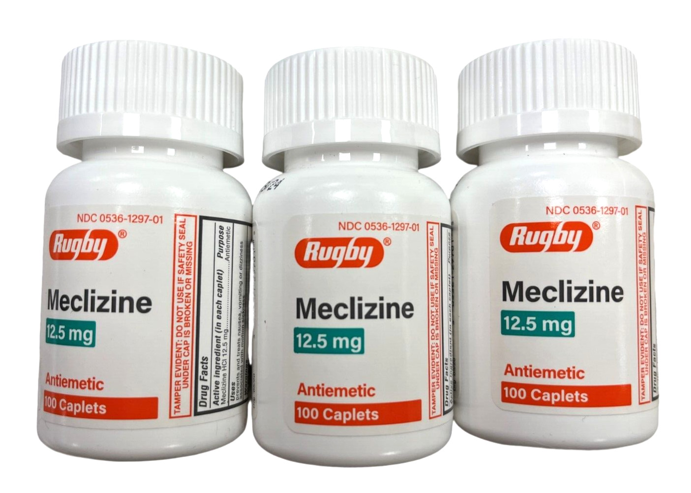 Rugby Meclizine 12.5 mg Motion Sickness Caplets, 100ct ( 3 pack ) --