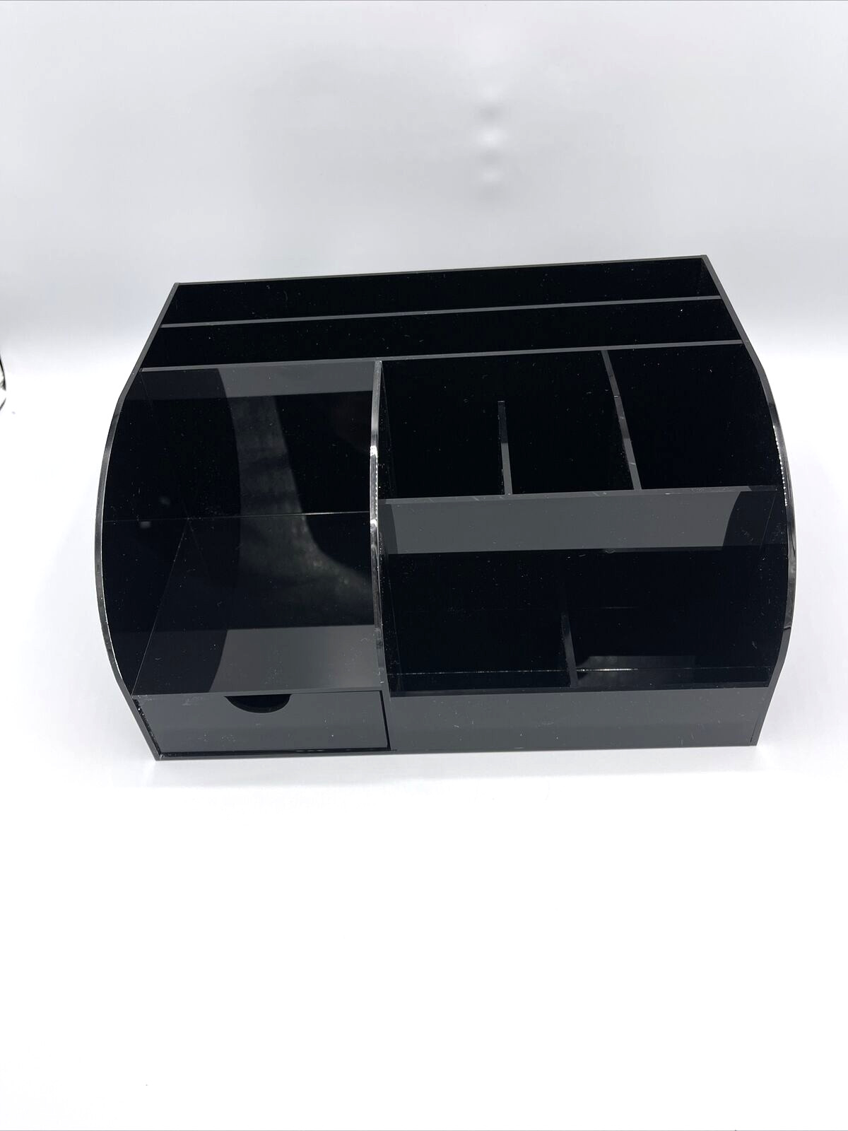Acrylic Black Desk Organizer with Drawer 9.75''x5'' Open box NEW