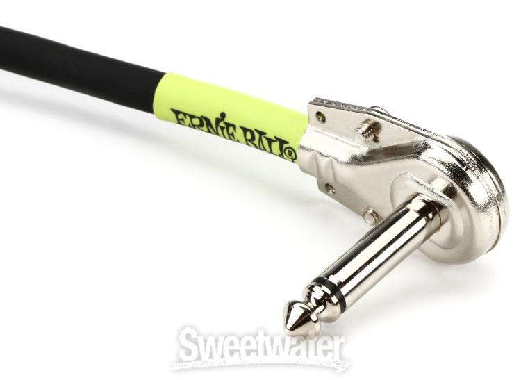 Ernie Ball 6" Flat Angle / Flat Angle Patch Cable (3-pack) - Black