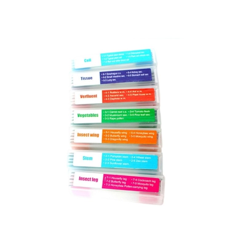 35PCS Lab Grade Microscope Slides Set Seven Types for Biology Students